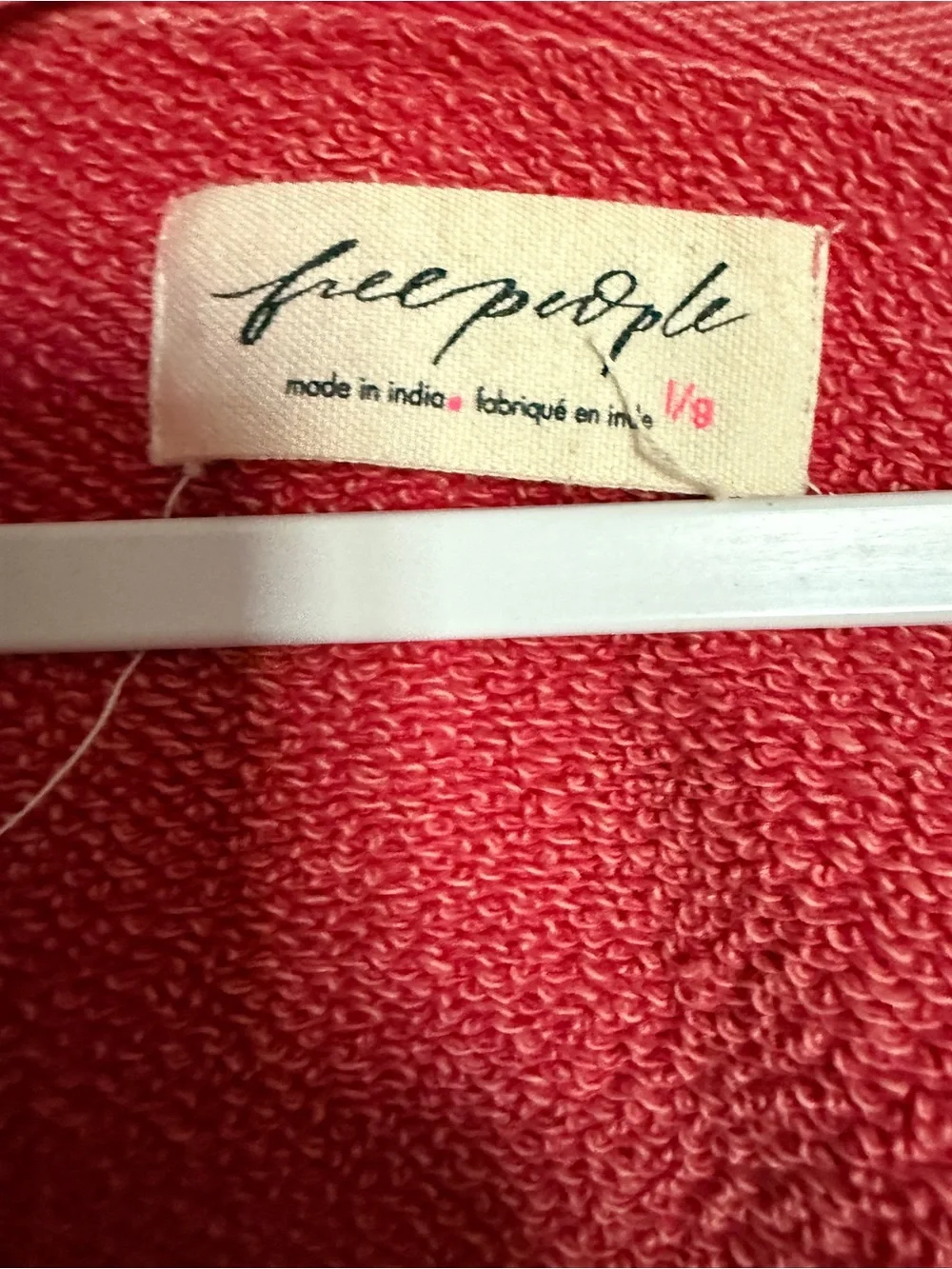 Free People Cozy Coral Tie-Front Sweatshirt cardigan